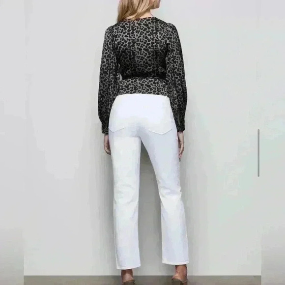 Good American The Leopard Wrap Top Size 2 - Picture 3 of 4